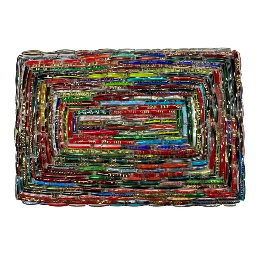 Vintage Mosaic Art Glass Jewelry Box